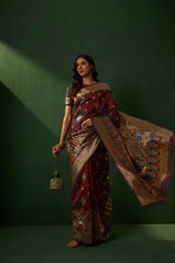 Womens Fashion Ethnic Maroon Color Sarees-MLSHWSA1151MRN0ONE