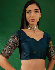 Womens Fashion Ethnic Teal Color Sarees-MLSHWSA1280TEL0ONE