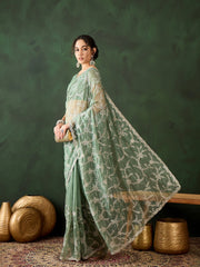 Womens Fashion Ethnic Sea Green Color Sarees-MLSHWSA1451SGR0ONE