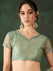 Womens Fashion Ethnic Sea Green Color Sarees-MLSHWSA1451SGR0ONE