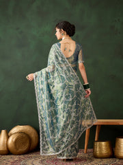 Womens Fashion Ethnic Teal Color Sarees-MLSHWSA1455TEL0ONE