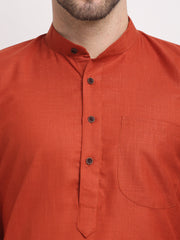 Men's Cotton Solid Kurta Pyjama ( JOKP 532Brown )-JOKP-532