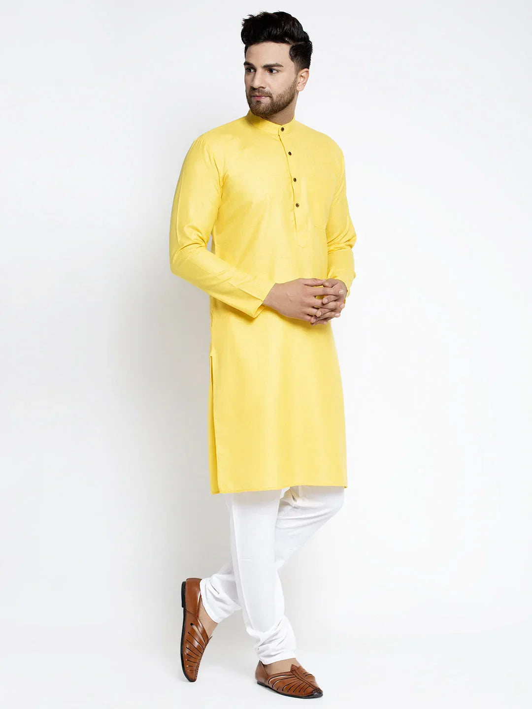DesiQlo Men Ethnic Set - Yellow - JOKP_532Lemon_S