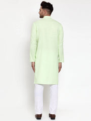 Men's Cotton Solid Kurta Pyjama ( JOKP 532Lime )-JOKP-532
