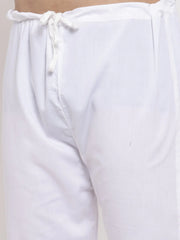 Men Maroon & White Solid Kurta with Churidar ( JOKP 532 Maroon )