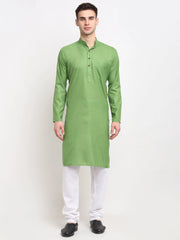 Men's Cotton Solid Kurta Pyjama ( JOKP 532Parrot )-JOKP-532