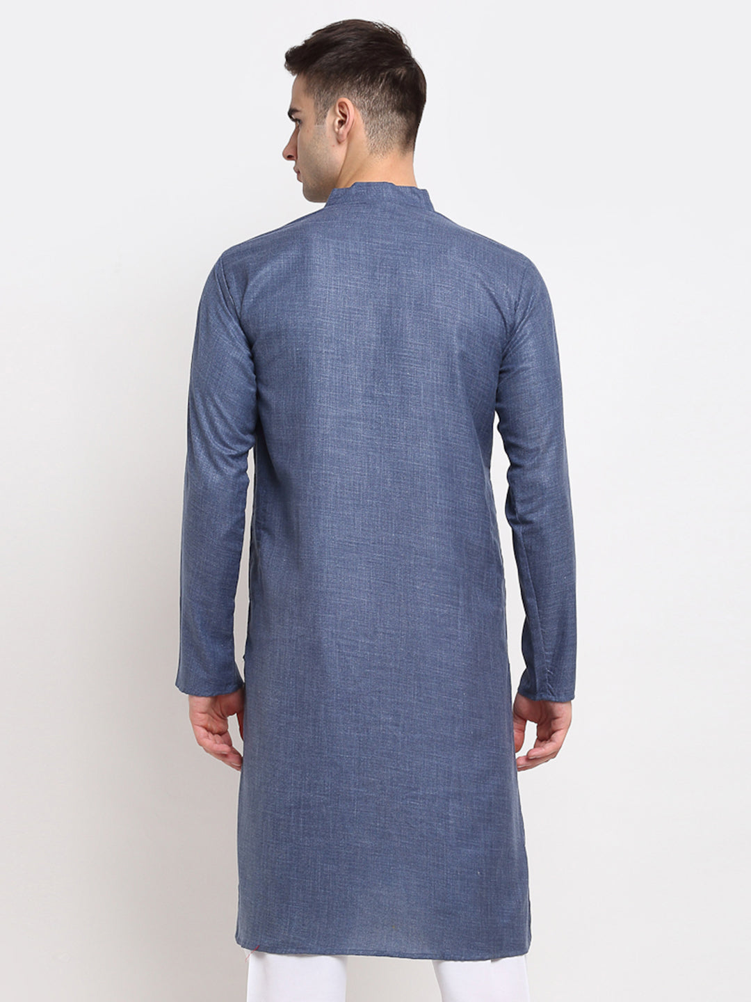 Men's Solid Cotton Dark Grey Kurta | Indian Kurta for Men