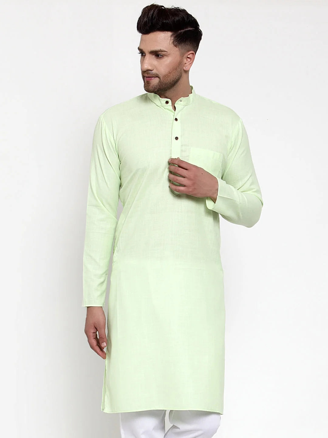 Men's Cotton Indian Kurta - Solid Color Mens Kurta