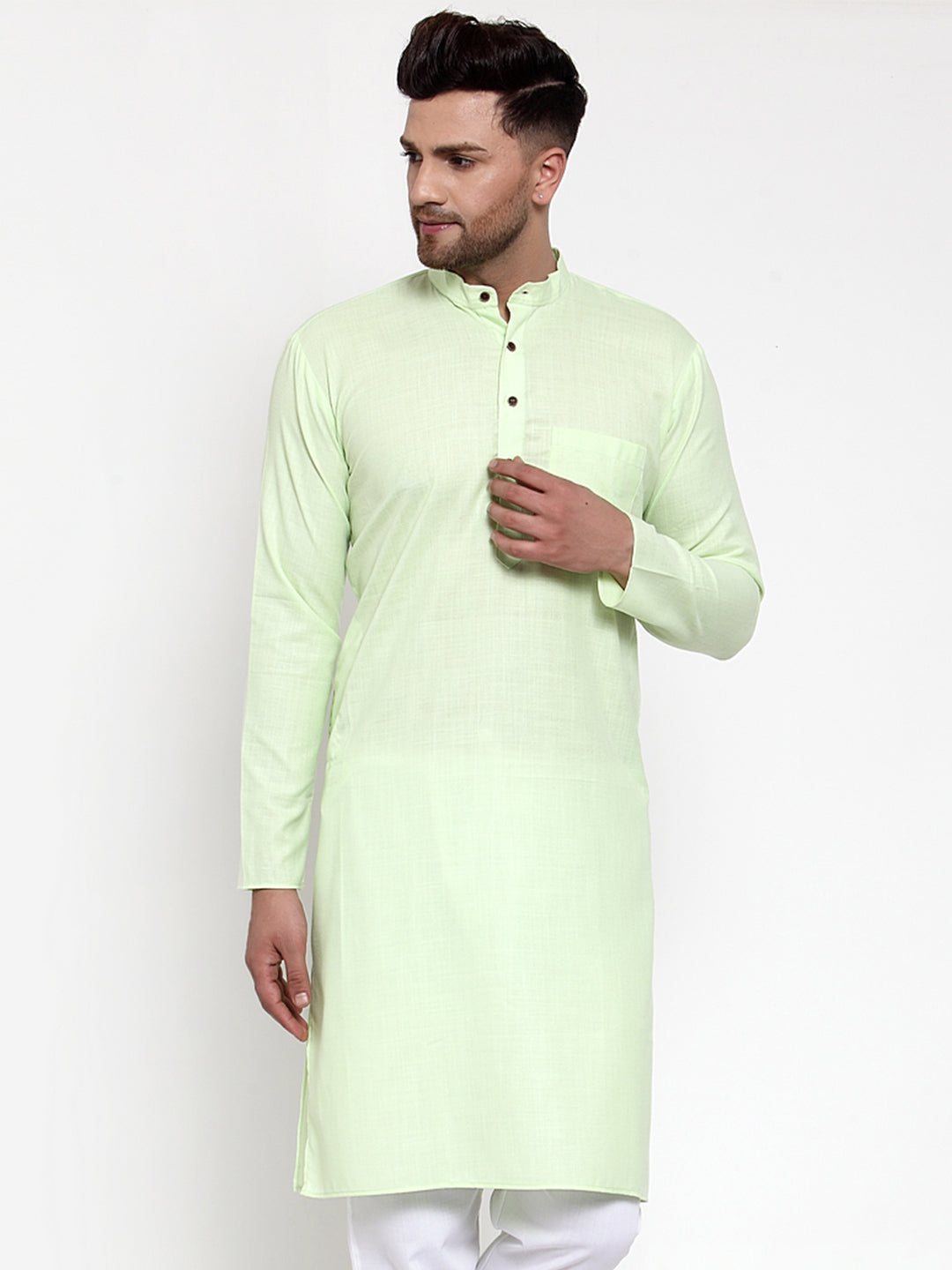 Men's Cotton Indian Kurta - Solid Color Mens Kurta