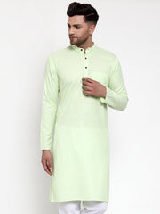 Men's Solid Cotton Kurtas ( KO 532Lime )-KO-532