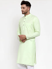 Men's Solid Cotton Kurtas ( KO 532Lime )-KO-532