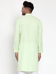 Men's Solid Cotton Kurtas ( KO 532Lime )-KO-532