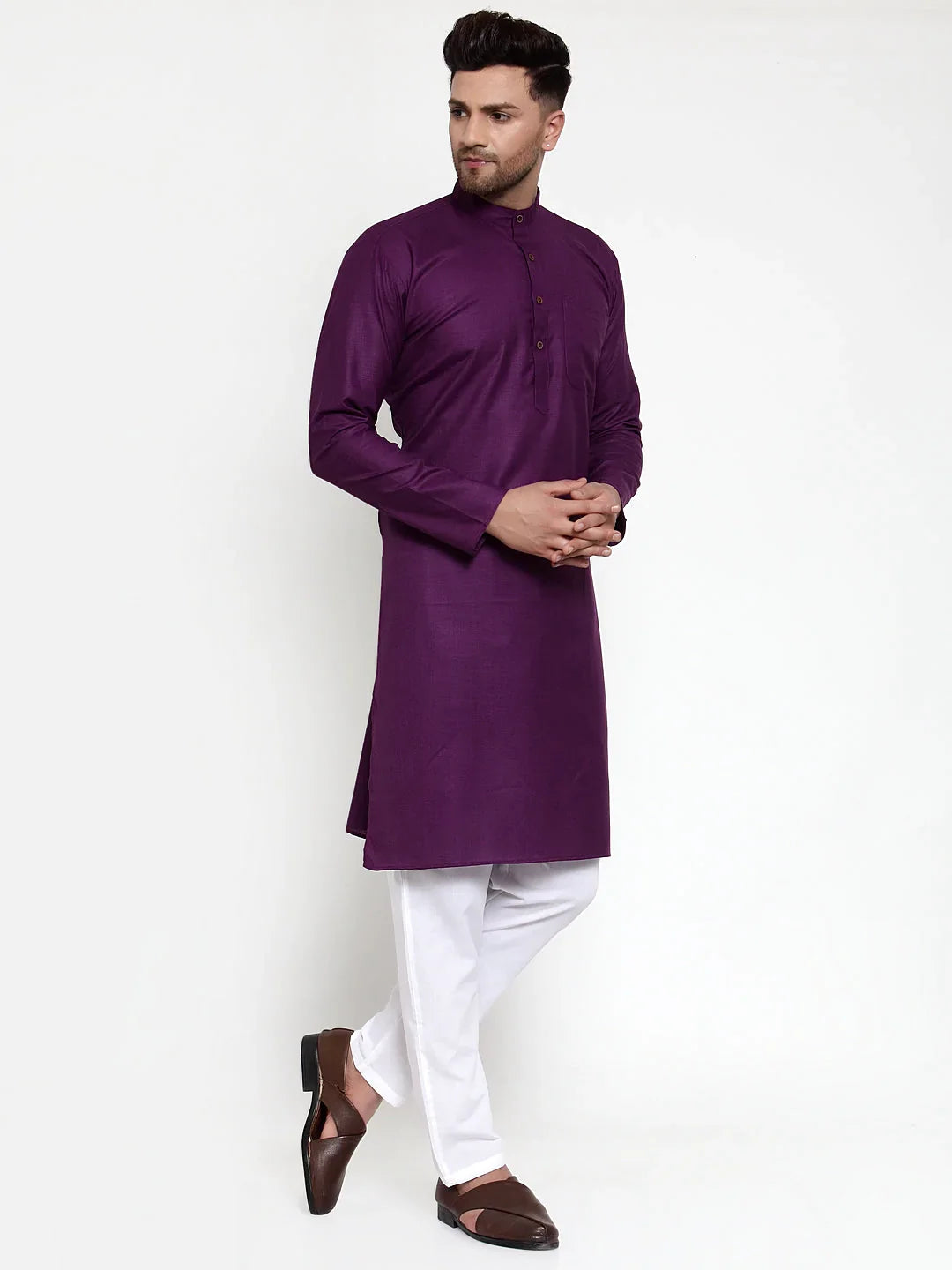 DesiQlo Men Kurta Only - Purple - KO_561Purple_S