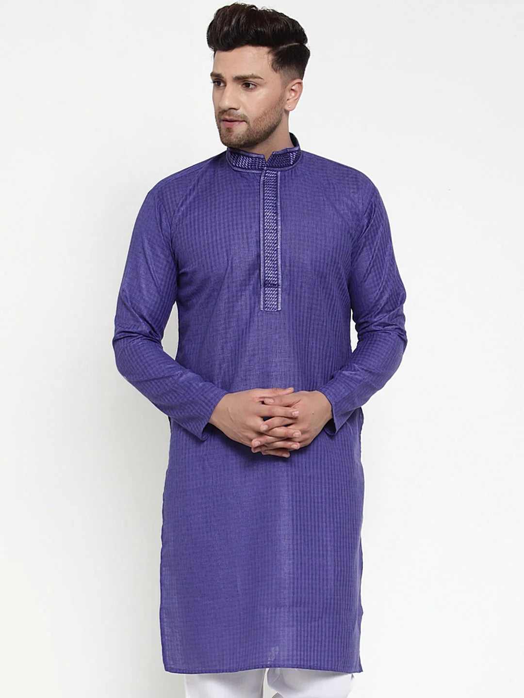 Dark Purple Men's Kurta | Indian Kurta for Men Cotton