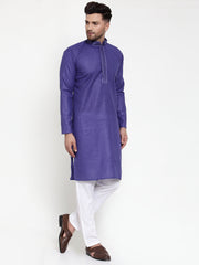 Men's Dark Purple Woven Kurta Only