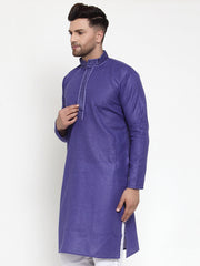Men's Dark Purple Woven Kurta Only