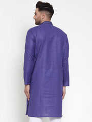 Men's Dark Purple Woven Kurta Only