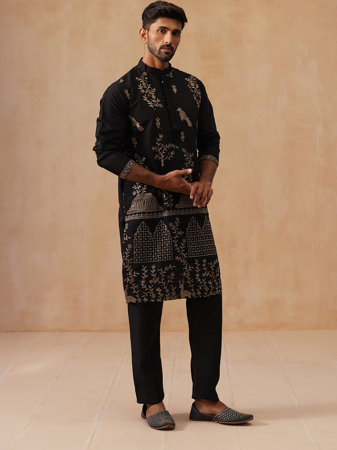 DesiQlo Men Pajamas - Black - ANKPJ_006Black_S