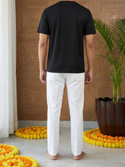 Men Pack of 2 Solid Cotton Pyjamas ( ANKPJ 006White Pack-2 )