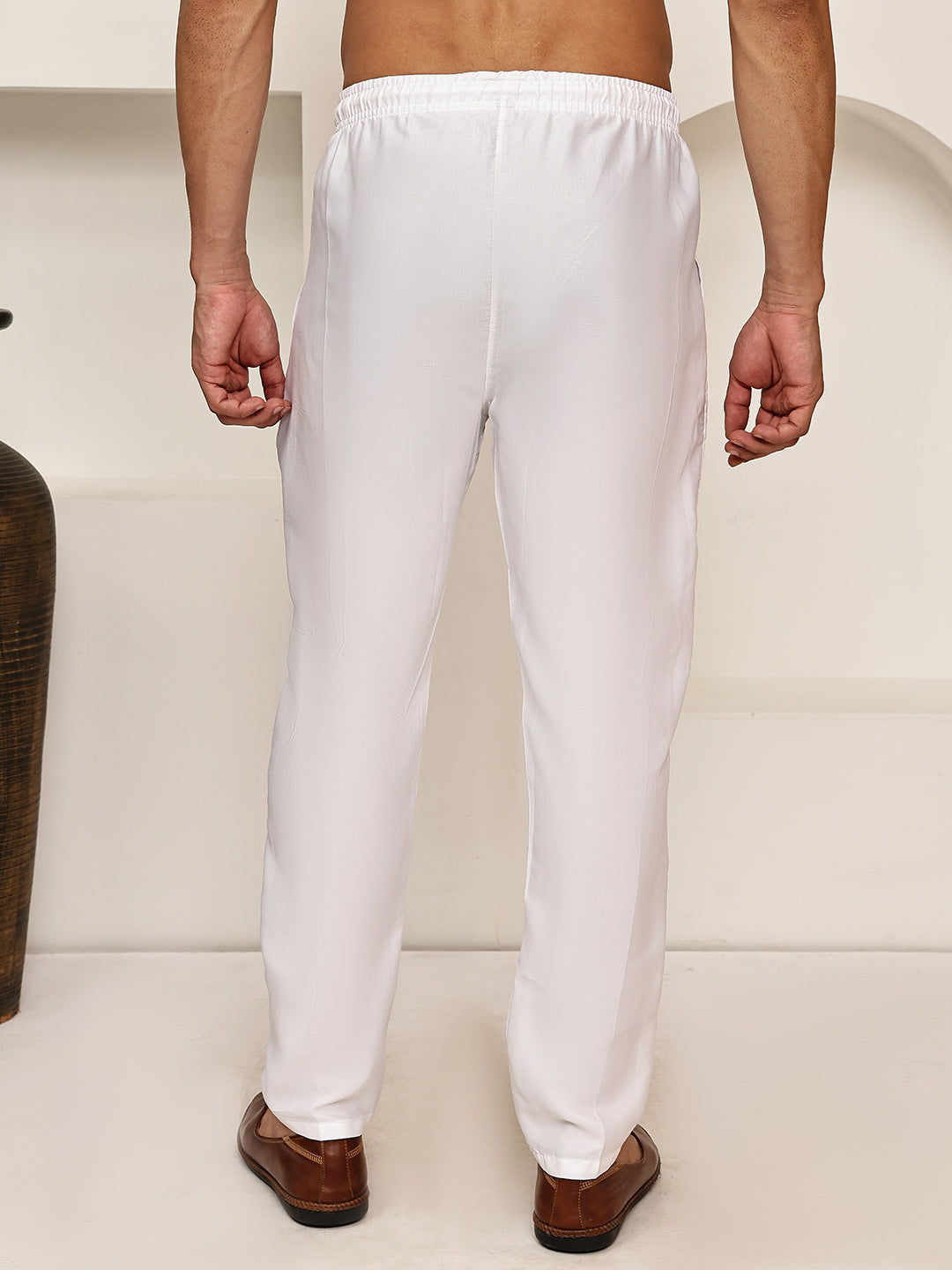 DesiQlo Men Pajamas - White - ANKPJ_006White_S