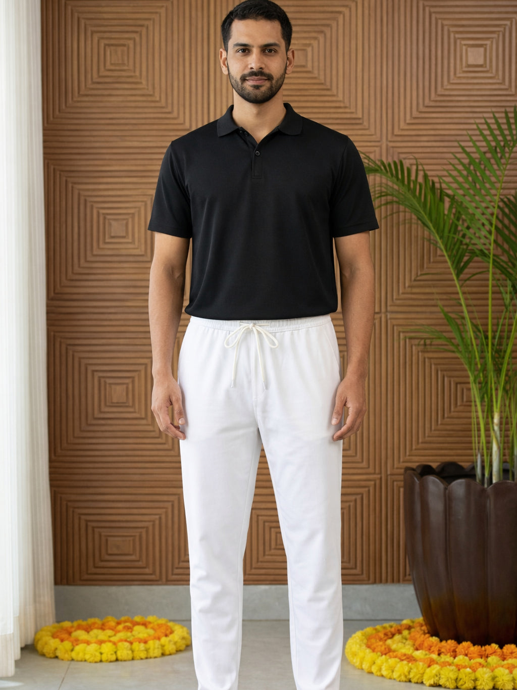 DesiQlo Men Pajamas - Multicolor - ANKPJ_006White_Pack-2_S