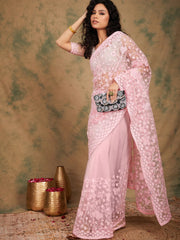 Womens Fashion Ethnic Pink Color Sarees-MLSHWSA1215PNK0ONE