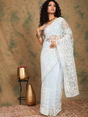 Womens Fashion Ethnic Blue Color Sarees-MLSHWSA1218BLU0ONE