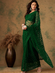 Womens Fashion Ethnic Olive Color Sarees-MLSHWSA1171OLV0ONE