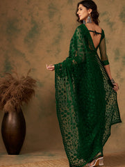Womens Fashion Ethnic Olive Color Sarees-MLSHWSA1171OLV0ONE