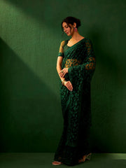 Womens Fashion Ethnic Green Color Sarees-MLSHWSA1173GRN0ONE