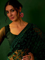 Womens Fashion Ethnic Green Color Sarees-MLSHWSA1173GRN0ONE