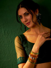 Womens Fashion Ethnic Green Color Sarees-MLSHWSA1173GRN0ONE