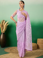 Womens Fashion Ethnic Lavender Color Sarees-MLSHWSA1318LVR0ONE