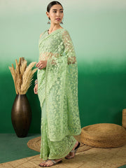 Womens Fashion Ethnic Pista Green Color Sarees-MLSHWSA1320PSG0ONE