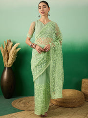 Womens Fashion Ethnic Pista Green Color Sarees-MLSHWSA1320PSG0ONE