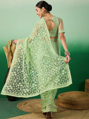 Womens Fashion Ethnic Pista Green Color Sarees-MLSHWSA1320PSG0ONE