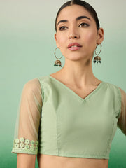 Womens Fashion Ethnic Pista Green Color Sarees-MLSHWSA1320PSG0ONE