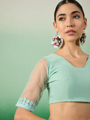Womens Fashion Ethnic Sea Green Color Sarees-MLSHWSA1321SGR0ONE