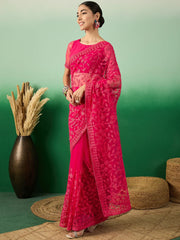 Womens Fashion Ethnic Pink Color Sarees-MLSHWSA1322PNK0ONE