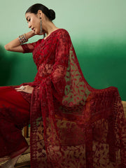 Womens Fashion Ethnic Maroon Color Sarees-MLSHWSA1325MRN0ONE