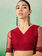Womens Fashion Ethnic Maroon Color Sarees-MLSHWSA1325MRN0ONE