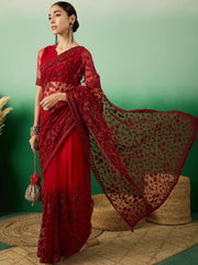 Womens Fashion Ethnic Maroon Color Sarees-MLSHWSA1325MRN0ONE