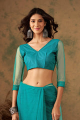 Womens Fashion Ethnic Green Color Sarees-MLSHWSA1327GRN0ONE
