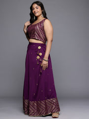 Women's Traditional Wear Wine Lehenga Set-AP-AHBLDUSK-COMBO-649