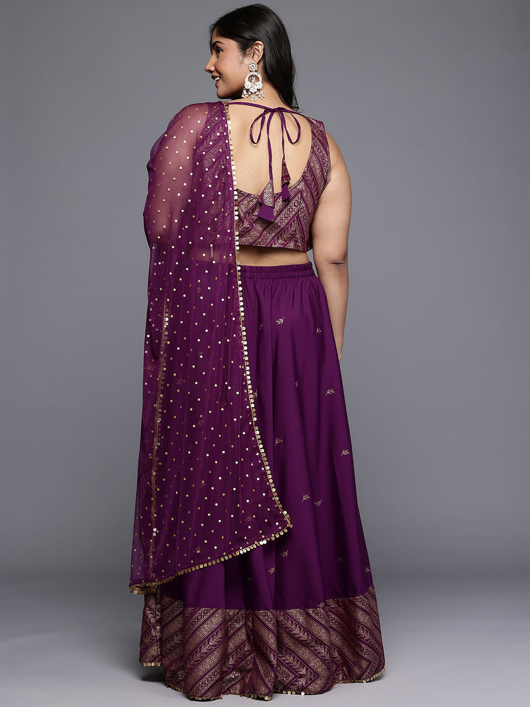 Women's Traditional Wear Wine Lehenga Set-AP-AHBLDUSK-COMBO-649