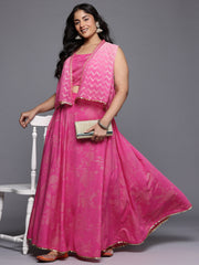 Women's Traditional Wear Pink Co-ords Set-AP-AHBLSKCP-COMBO-847