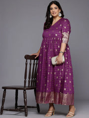 Plus Size Ethnic Printed Maxi Ethnic Gown-AP-AHEDCNFP-242
