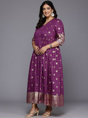 Plus Size Ethnic Printed Maxi Ethnic Gown-AP-AHEDCNFP-242