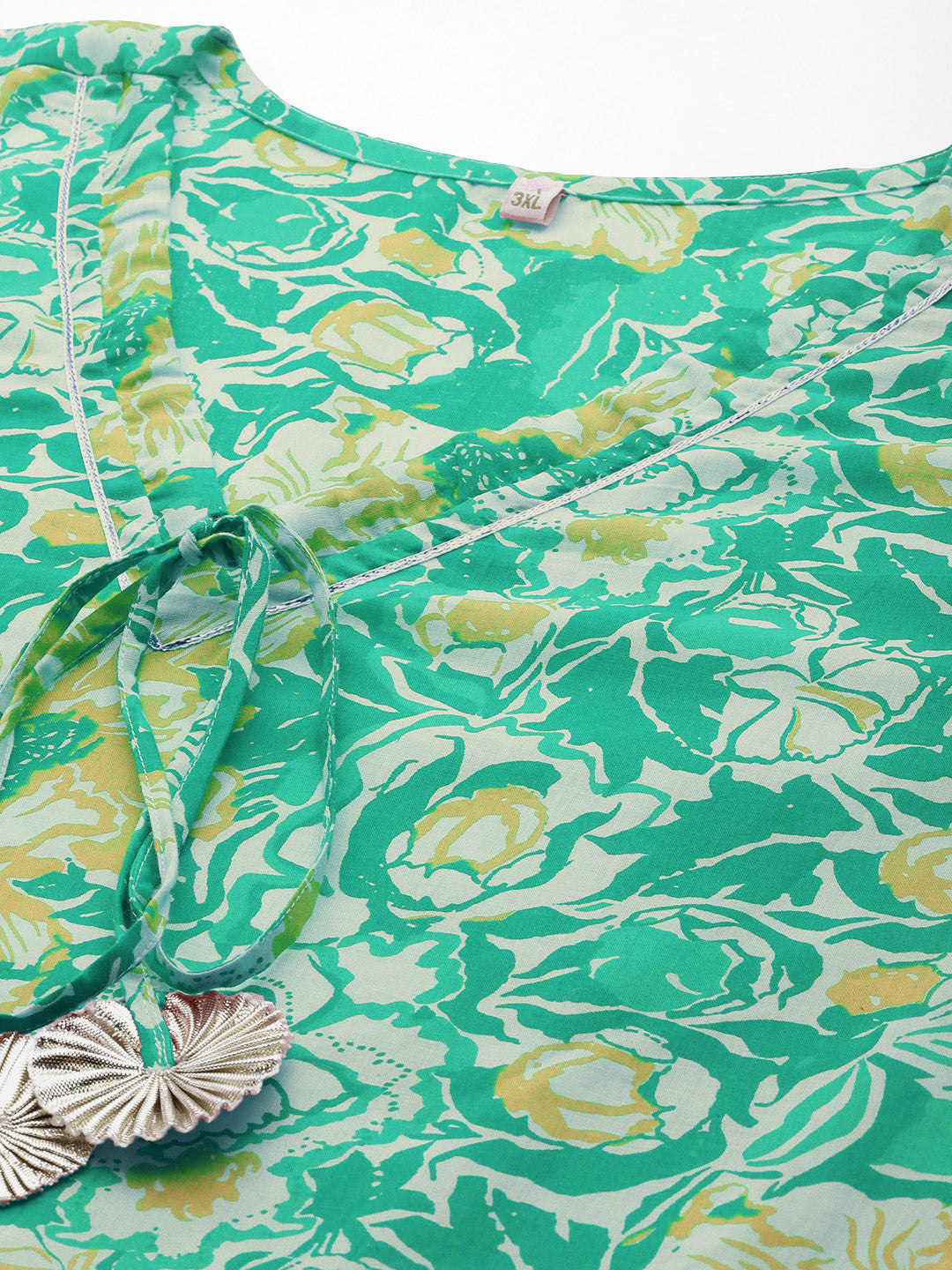 Printed 100% Cotton Layered Maxi Ethnic Dress