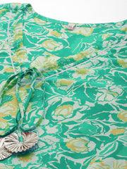 Printed 100% Cotton Layered Maxi Ethnic Dress